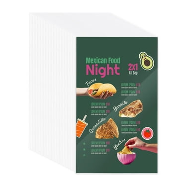 WeChef 8.5"x14" Double-Sided All Clear Vinyl Menu Cover 2 View Plastic Menu Holder Top Loading Restaurant Cafe 30 Pack
