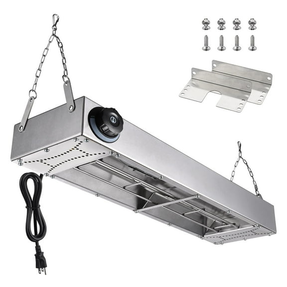 WeChef Commercial Food Warmer 24" 900W Electric Strip Heater Portable Stainless Steel Fry Heating Lamp for Fry Dishes