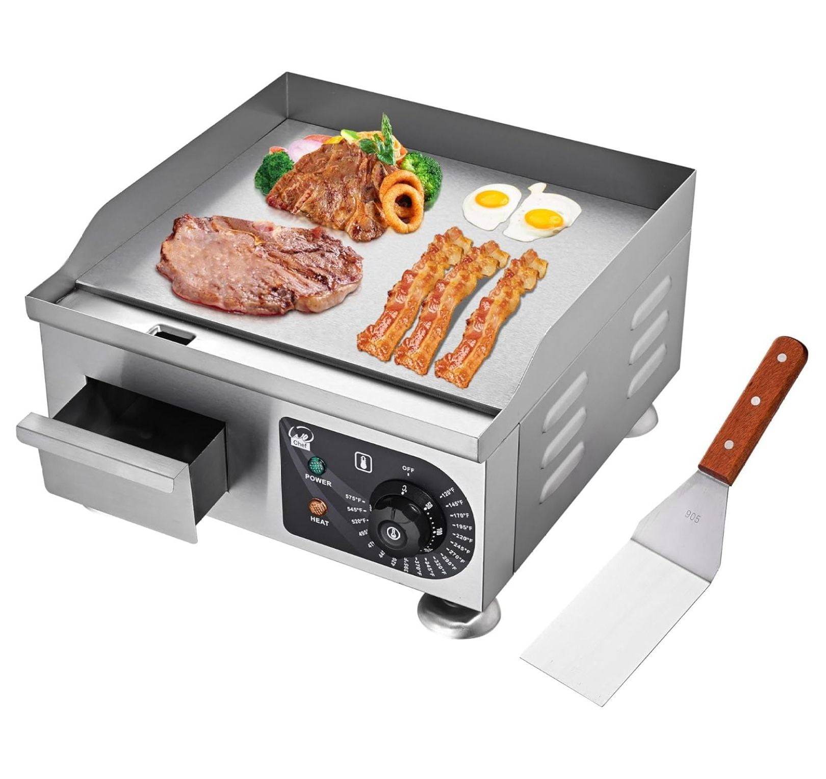 WeChef Electric Griddle 14" 1800W Countertop Griddle Flat Top