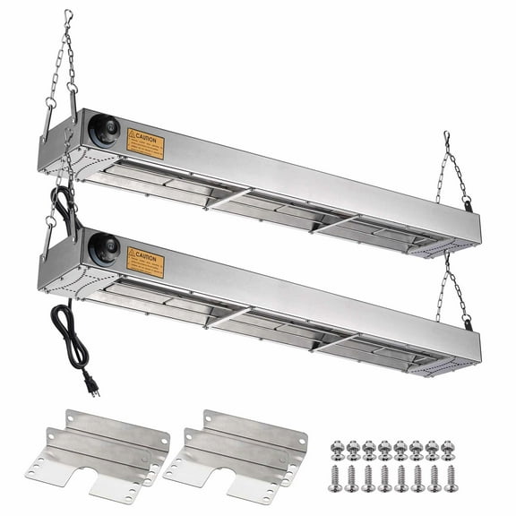 WeChef Electric Strip Heater 2 Pack Portable 36" 1000W Commercial Food Warmer Heating Lamp for Fry Chicken