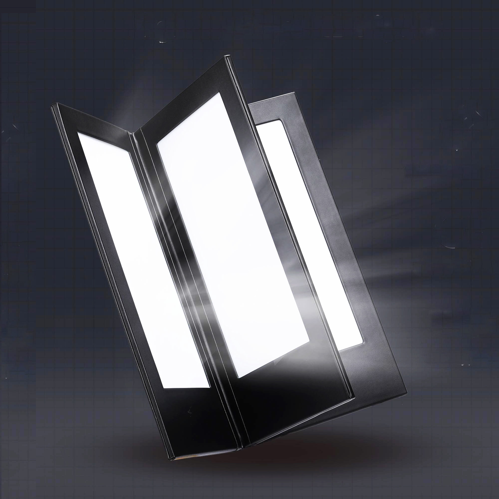 WeChef LED Backlit Menu Holder Cover Folding Panel 4 View Fits 5"x11 ...