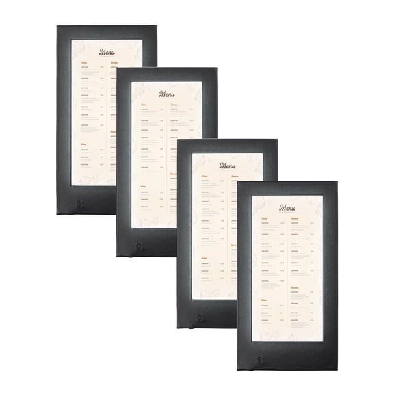 WeChef LED Backlit Menu Holder Cover Single Panel Fits 5"x11" Paper 4 Pack for Nightclubs Restaurants Hotels Cafes