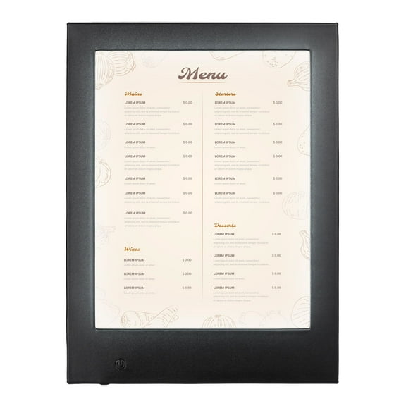 WeChef LED Backlit Menu Holder Cover Single Panel Fits 8"x11" Paper for Nightclubs Restaurants Hotels Cafes