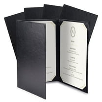 WeChef Restaurant Menu Covers 8.5x14" Trifold 3 View PU Leather with Angled Corners for Wine List Bar Hotel 5 Pack