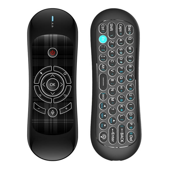 WeChip R2 Air Remote,2.4G Wireless Backlit Voice Remote with Keyboard Black