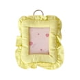 thumbnail image 1 of WeDecorBay 3 Inch Clear Window Photo Card Holders Ruffle Lace Design Lightweight Keychain Pouch for Student Earbud Coin Storage Backpack Organizer Daily Use Yellow,Free Size, 1 of 6