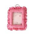 thumbnail image 1 of WeDecorBay 3 Inch Clear Window Photo Card Holders Ruffle Lace Design Lightweight Keychain Pouch for Student Earbud Coin Storage Backpack Organizer Daily Use Hot Pink,Free Size, 1 of 6