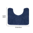 thumbnail image 1 of WeDecorBay Bathroom Rug U Shaped Floor Mat Thick Microfiber Absorbent Quick Dry TPR Backing Rug for Toilet Entryway Indoor Use 19.69×19.69 Inch Dark Blue, 1 of 5