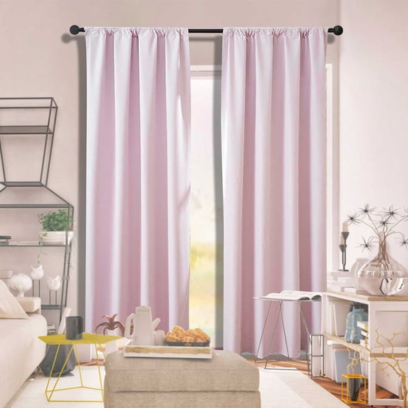 WeDecorBay Blackout Curtains 2 Panels Silk Texture Heat Insulation Energy Saving Window Curtains Solid Pattern Scandinavian Style Curtains for Bedroom Kitchen Home Window Decor 53 X 102in