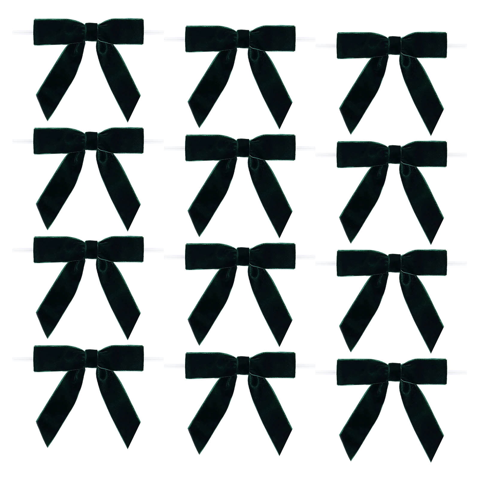 WeDecorBay Christmas Magic Wand Velvet Ribbon Bow Ornaments 12PC Set ...