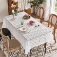 thumbnail image 1 of WeDecorBay Fringe Table Cloths Decorative Cover Waterproof Washable Exquisite Workmanship Easy Care Home Dining Room Wedding Party Essential Indoor Outdoor Use White, 1 of 7