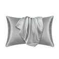 thumbnail image 1 of WeDecorBay Pillowcase Satin Smooth Standard Size 2 Pack Cool Touch Cover for Hair Skin Bedroom Rest 20×30 Inch Silver,51x76cm/ 20x30in, 1 of 7