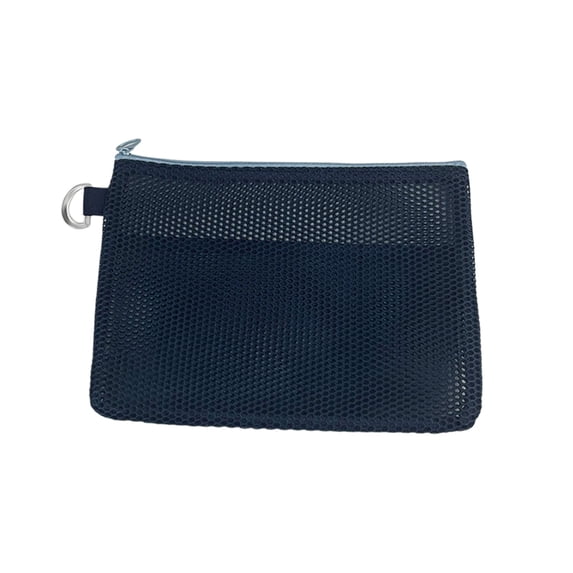 WeDecorBay Small Travel Pouch Organizer Lightweight Mesh Zippered Design Durable Storage for Tiny Items Cards Documents Versatile Use for Travel School Office Daily Commute Dark Blue,Free Size