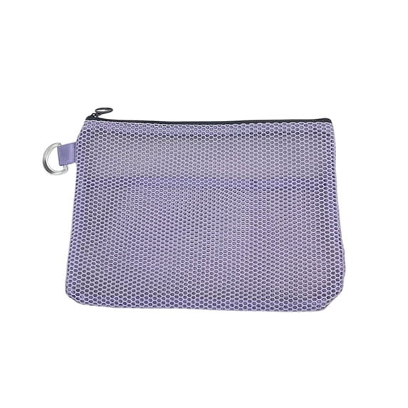 WeDecorBay Small Travel Pouch Organizer Lightweight Mesh Zippered Design Durable Storage for Tiny Items Cards Documents Versatile Use for Travel School Office Daily Commute Purple,Free Size