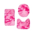 thumbnail image 1 of WeDecorBay Thick Soft Water Absorbent Bath Mats Secure Grip Backing Washable Durable Velvet Fleece 3-Piece Toilet Mat Set Ideal for Home Bathroom Rugs Comfortable Shower Accessories Pink, 1 of 6