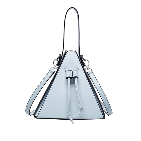 WeDecorBay Triangles Bag Crossbody Bag Personalized Handbag Lightweight Faux Leather Adjustable Strap Versatile Daily Commuting Shopping Dating Small Item Storage Light Blue,Free Size