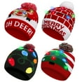 thumbnail image 1 of WeFlash 4 Pcs LED Christmas Sweater Hat Light up Xmas Beanie Knitted Cap Unisex Winter Hat - Lovely Style, Three lighting modes, 400mAh high-capacity battery, 1 of 5