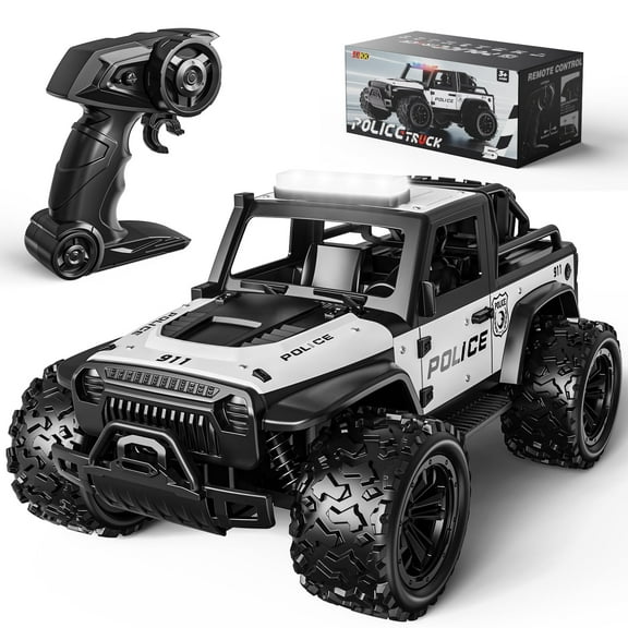 WeFone 1:16 Remote Control Car, 2.4GHz 20KM/H Speed RC Truck with LED Headlight, 2 batteries, White.