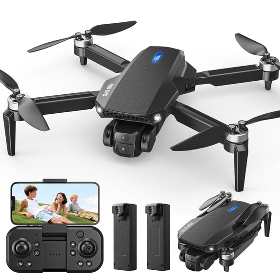 Wefone F88 Drone with Camera for Kids and Adults, Gesture Control, Optical Flow Positioning, Foldable Design, 2 Batteries Up to 14 Minutes of Flight Time, Black