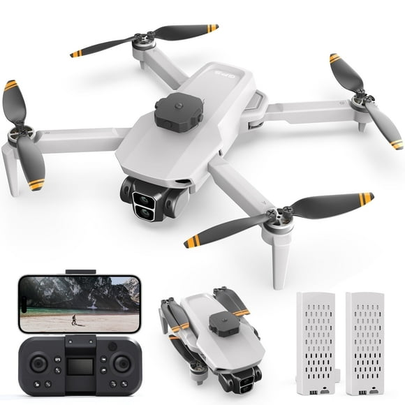 Wefone L106 GPS Foldable Drone with 4K UHD Camera for Adults Beginners, Brushless Motor, 2 Batteries, White