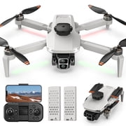 Wefone L106 GPS Foldable Drone with 4K UHD Camera for Adults Beginners, Brushless Motor, Outdoor Fun, 2 Batteries, White