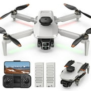 Wefone L106 GPS Foldable Drone with 4K UHD Camera for Adults Beginners, Brushless Motor, 2 Batteries, White