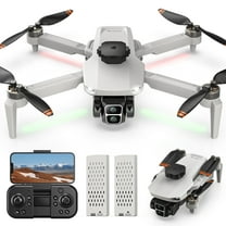 Wefone L106 GPS Foldable Drone with 4K UHD Camera for Adults Beginners, Brushless Motor, 2 Batteries, White