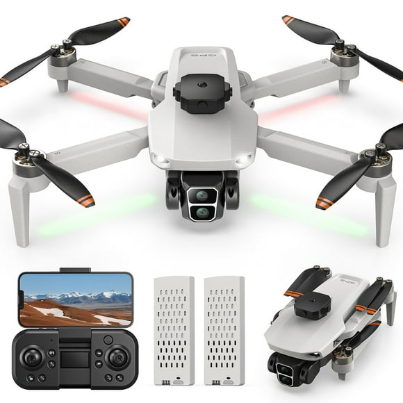 Wefone L106 GPS Foldable Drone with 4K UHD Camera for Adults Beginners, Brushless Motor, 2 Batteries, White