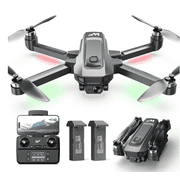 Drones with Camera for Adults 4k, Wefone WF30 GPS Foldable Drone for Beginners, Auto Return Home, Brushless Motor, 5G Transmission, 2 Batteries, Black