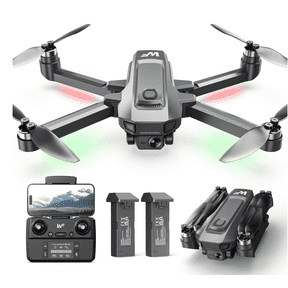 Drones with Camera for Adults 4k, Wefone WF30 GPS Foldable Drone for Beginners, Auto Return Home, Brushless Motor, 5G Transmission, 2 Batteries, Black