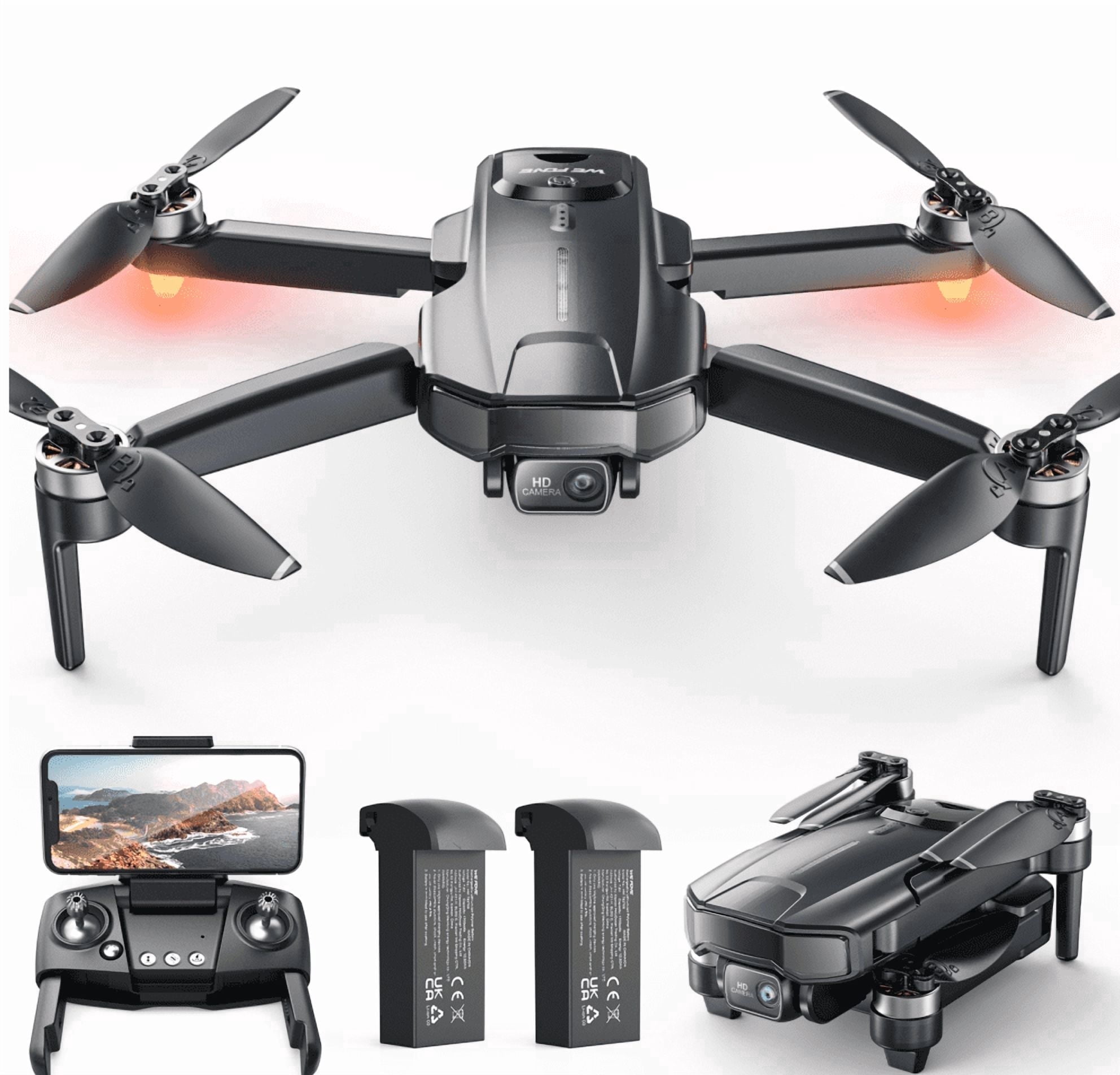 Drones with Camera for Adults 4K, Wefone WF31 GPS Foldable Quadcopter for Beginners with Brushless Motor, 2 Batteries for 50 Min Flight Time, Black