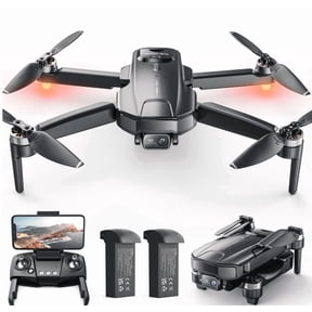 Drones with Camera for Adults 4K, Wefone WF31 GPS Foldable Quadcopter for Beginners with Brushless Motor, 2 Batteries for 50 Min Flight Time, Black