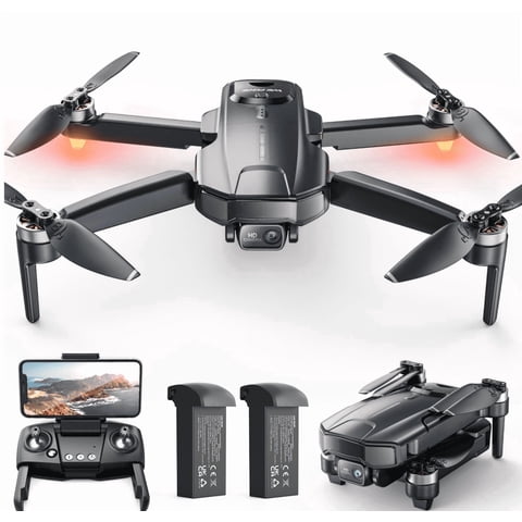 Drones with Camera for Adults 4K, Wefone WF31 GPS Foldable Quadcopter for Beginners with Brushless Motor, 2 Batteries for 50 Min Flight Time, Black