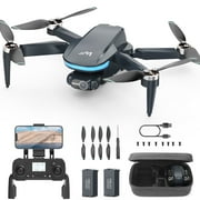 Wefone WF40 2-Axis Gimbal GPS Drones with Camera for Adults 4K, EIS, Foldable, Brushless Motor, 2 Batteries, Black