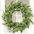 thumbnail image 1 of WeGuard 24 Inch Spring Wreath Decor for Front Door Large Summer Wreath Leaves Green Wreath for House Room Window Holiday Decor Indoor, 1 of 8