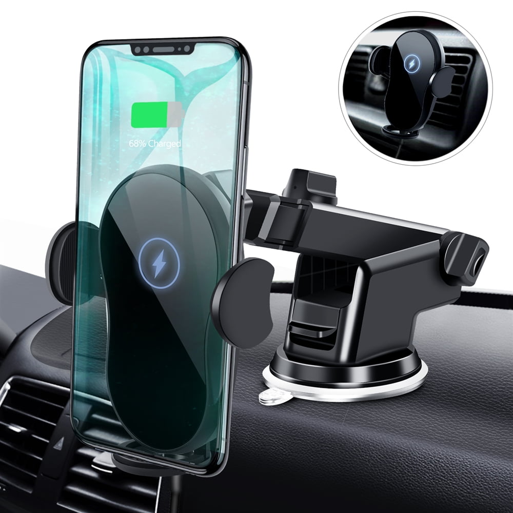 WeGuard 3 in 1 Qi Wireless Car Charger, 15W Smart Sensor Auto Clamping Air  Vent Dashboard Windshield Car Phone Holder Mount, Compatible for iPhone,  Samsung, Google, LG, etc 