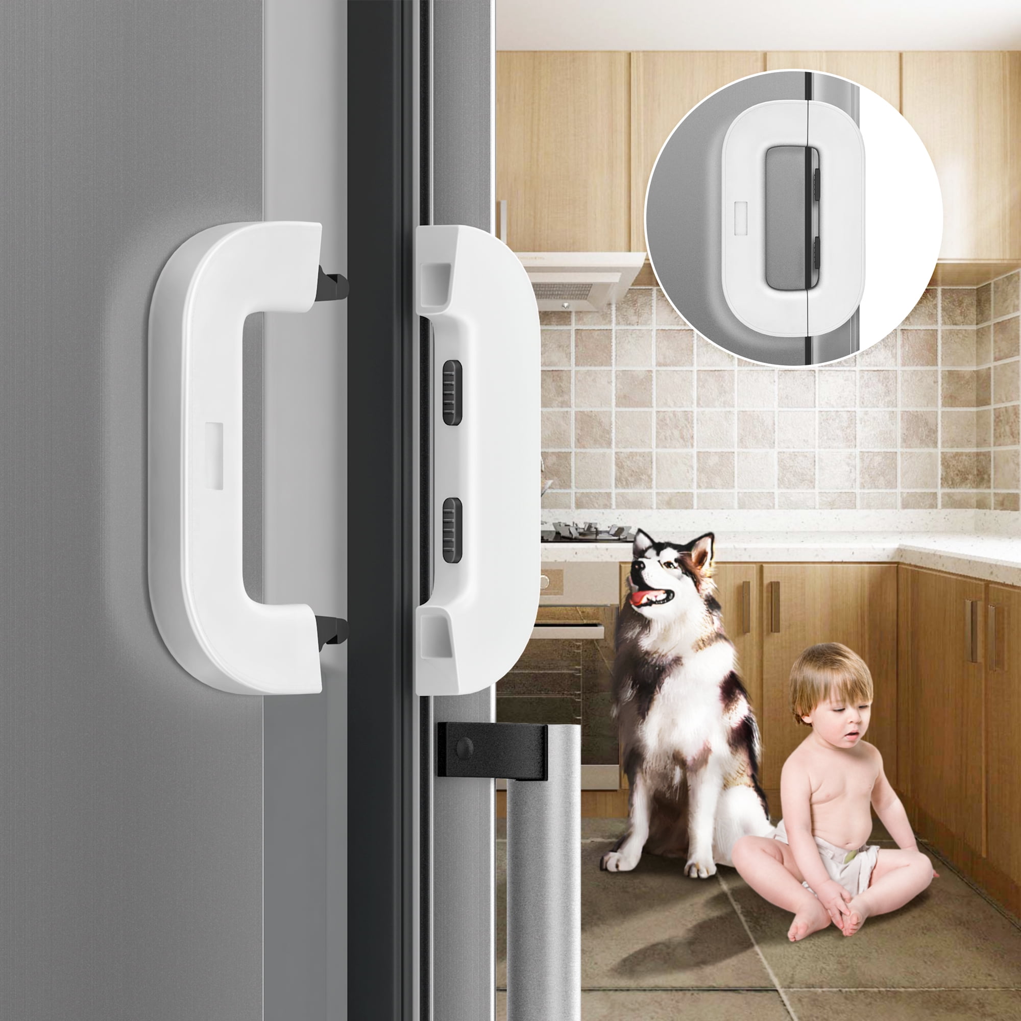 Refrigerator Locks Baby Fridge Locks Cabinet Drawer Door Lock for Kids  Children Baby Black,4 PCS