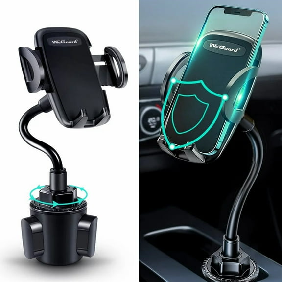 WeGuard Cup Holder Phone Mount, No Shaking Cup Phone Holder for Car Rock Solid Car Phone Holder Mount for Cars, Trucks, SUVs etc, Compatible with iPhone 14 13 Plus Pro Max Samsung All 4-7'' Phones