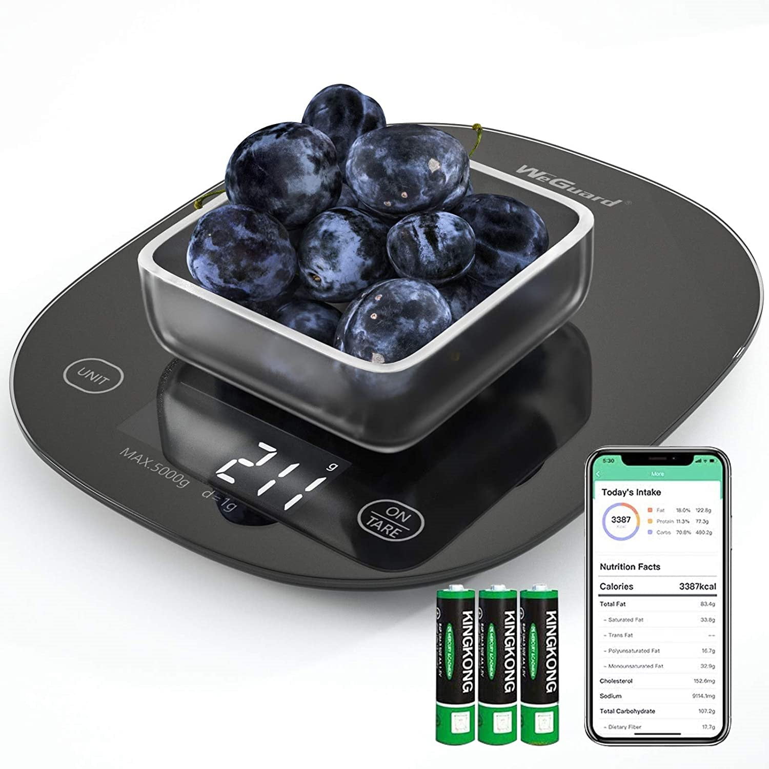 Smart Food Nutrition Scale Bluetooth Fit Bit Apple Health Digital