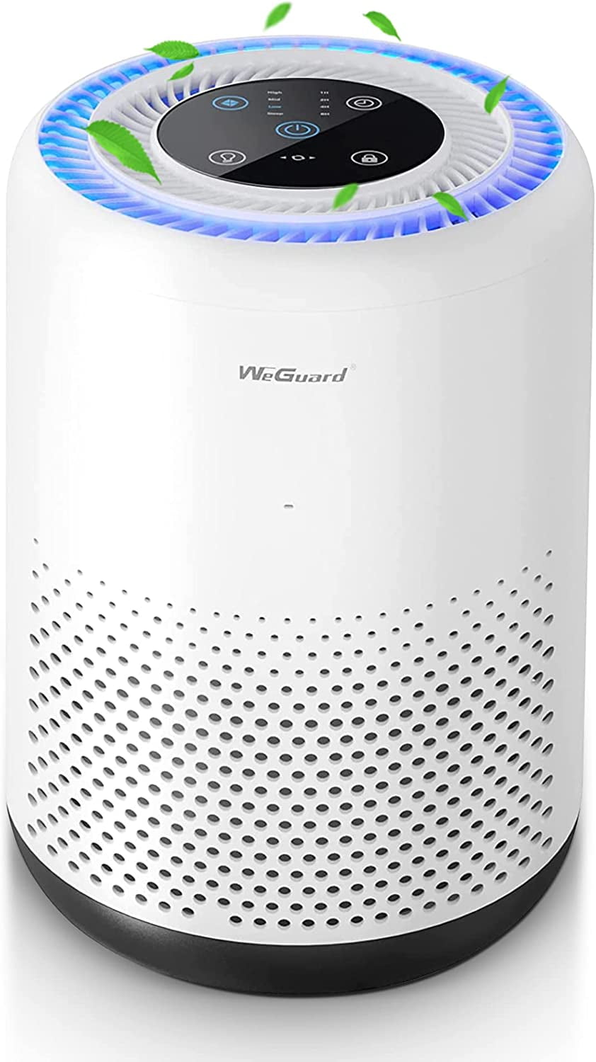 WeGuard K300 Air Purifier with H13 True HEPA Filter 430 sq ft Coverage | for Allergens, Wildfire Smoke, Dust, Odors, Pollen, Pet Dander | Removal to 0.1 Microns White, 1-Pack