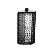 WeGuard Storage Box, Cotton Round Pads Holder and Dispenser, Bathroom Containers Black Apothecary Jar for Bathroom Canister Storage Organization, Vanity Makeup Organizer