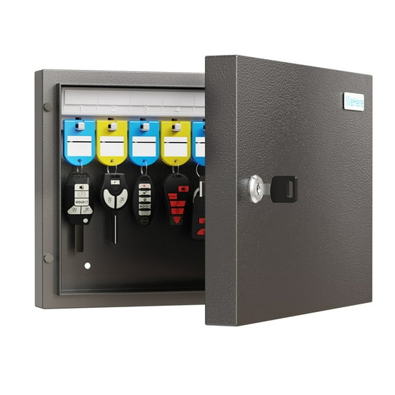 WeHere 16 Key Lock Box, Large Key Cabinet Security Storage Lockbox for School, Valets, Hotels, Home