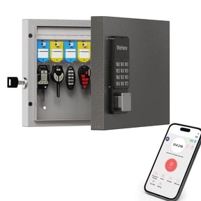WeHere 16 Key Lock Box, Smart Wall Mount Key Cabinet for House, Hotel, Office, 4-Unlocking Ways