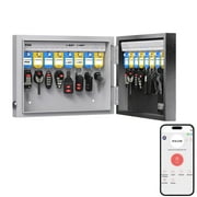 WeHere 16 Key Lock Box, Smart Wall Mount Key Cabinet for House, Hotel, Office, 4-Unlocking Ways