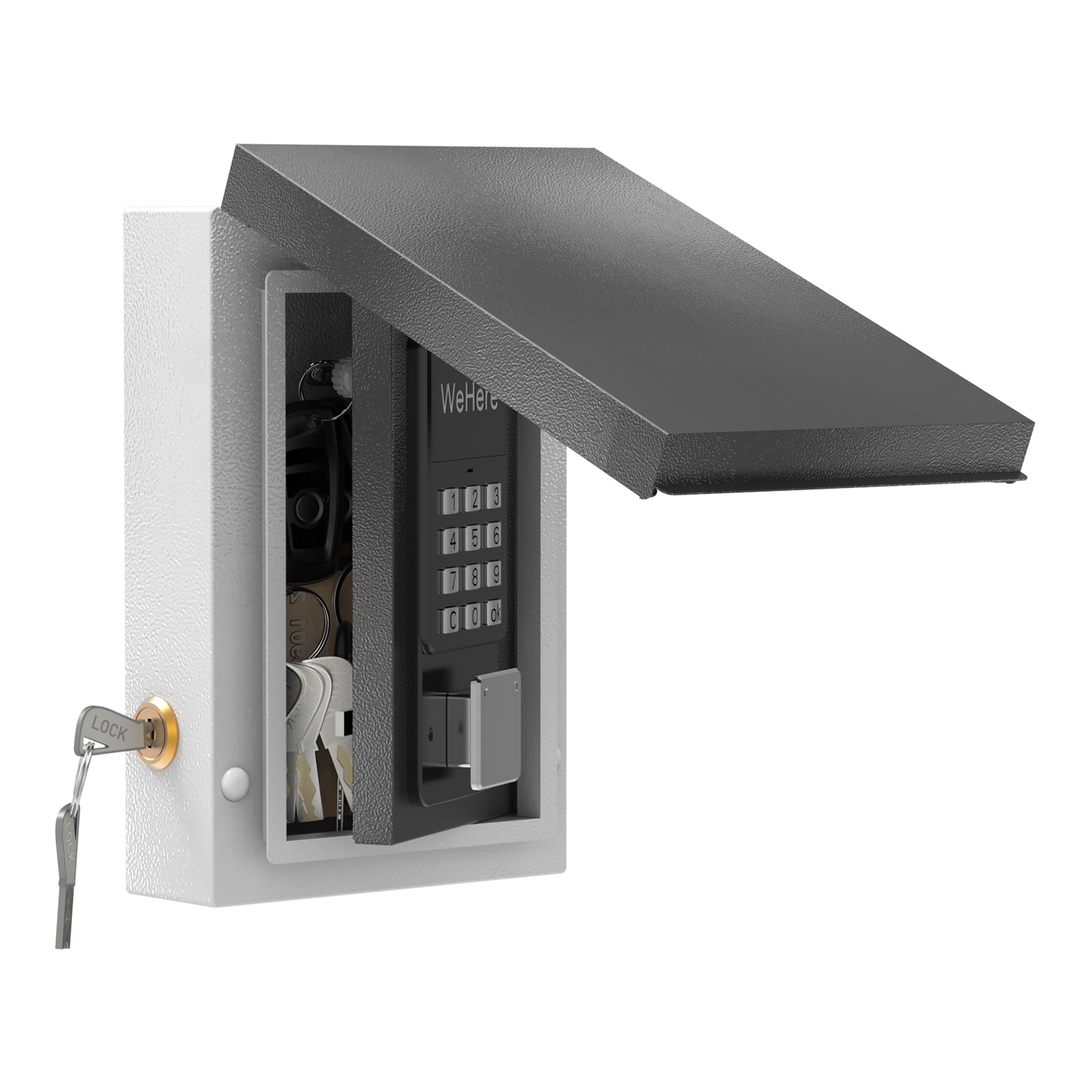WeHere Wall Mount Key Lock Box for House Outside Waterproof, 4 ...