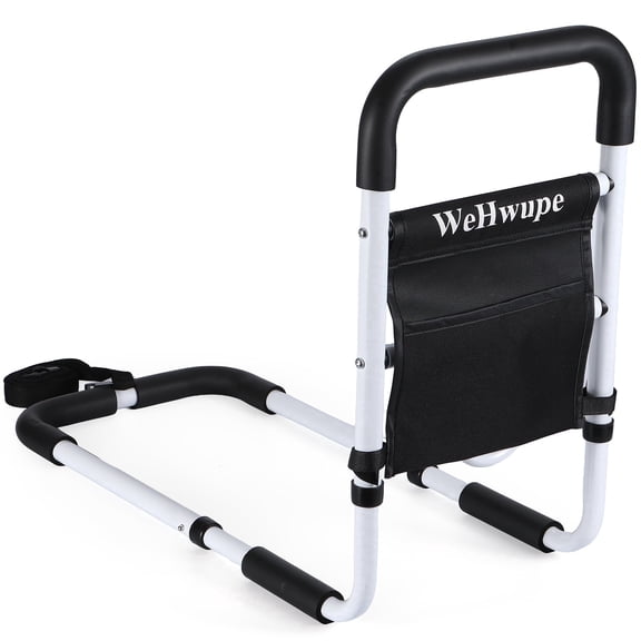 WeHwupe Bed Rails for Elderly Adults Safety, Assist Grab Bar with Storage Pocket, 2026 Upgrade Astm Compliant, Fits Queen Twin Beds