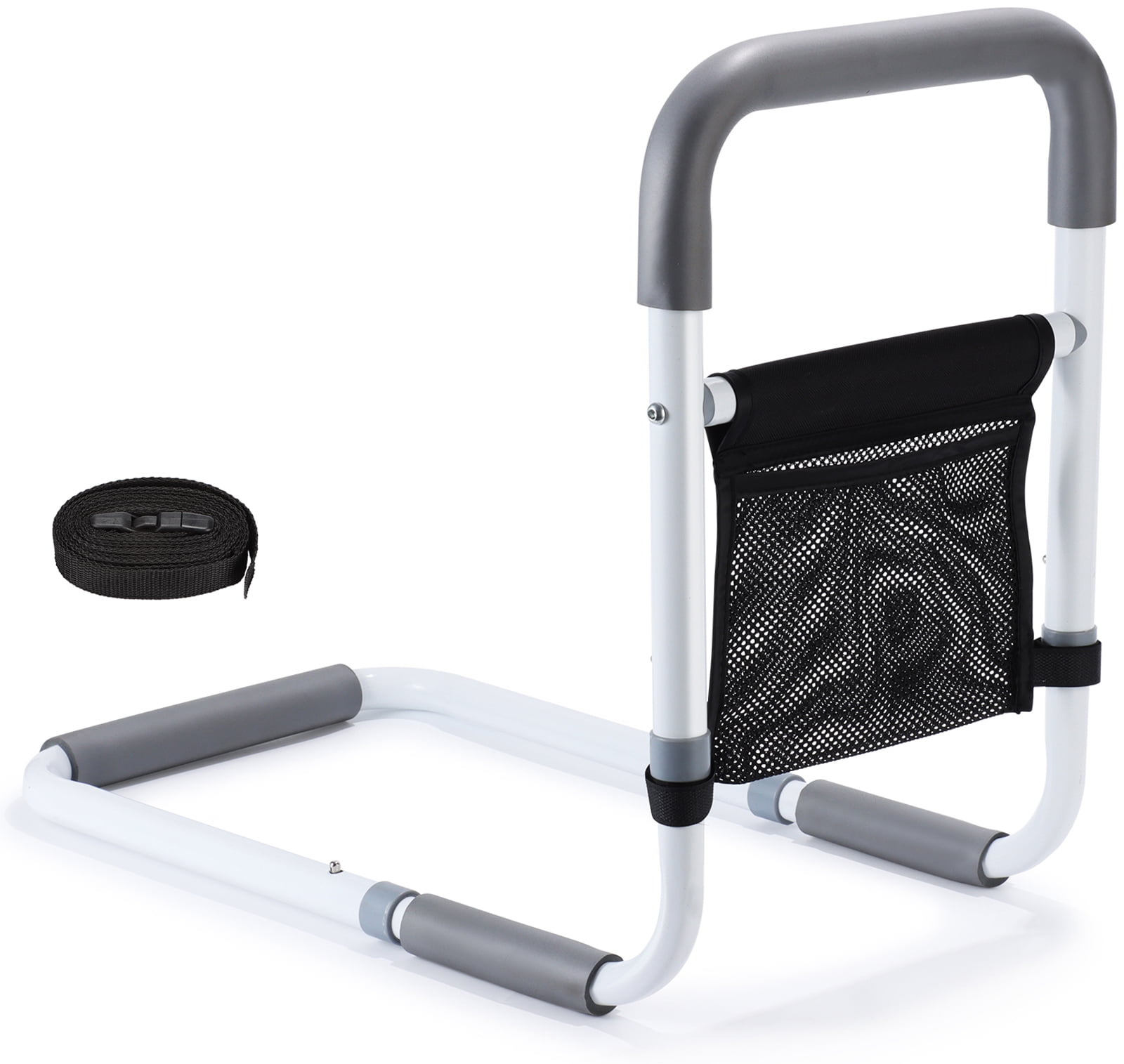 OasisSpace Bed Rail for Seniors, Medical Bed Assist Bar with Storage