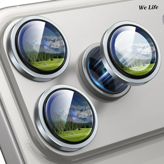 WeLife Compatible with iPhone 17 Pro Max / iPhone 17 Pro Camera Lens Protector, Individual Anti Scratch Metal Ring Tempered Glass Camera Screen Protector (Gray)
