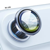 WeLife Compatible with iPhone 17 Air Camera Lens Protector, Individual Anti Scratch Metal Ring Tempered Glass Camera Screen Protector (Blue)