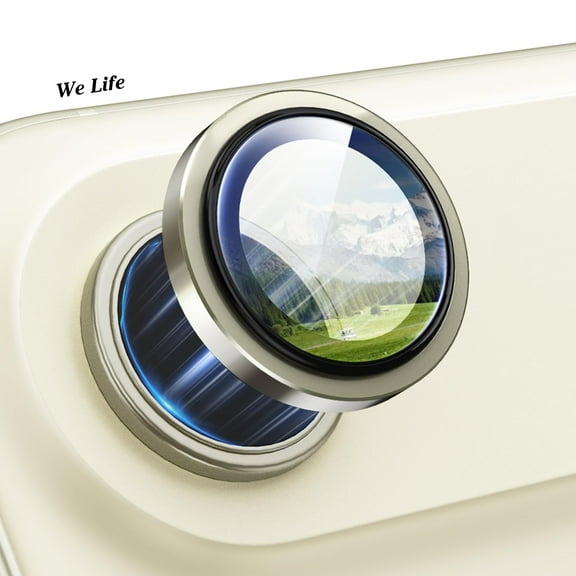 WeLife Compatible with iPhone 17 Air Camera Lens Protector, Individual Anti Scratch Metal Ring Tempered Glass Camera Screen Protector (Gold)